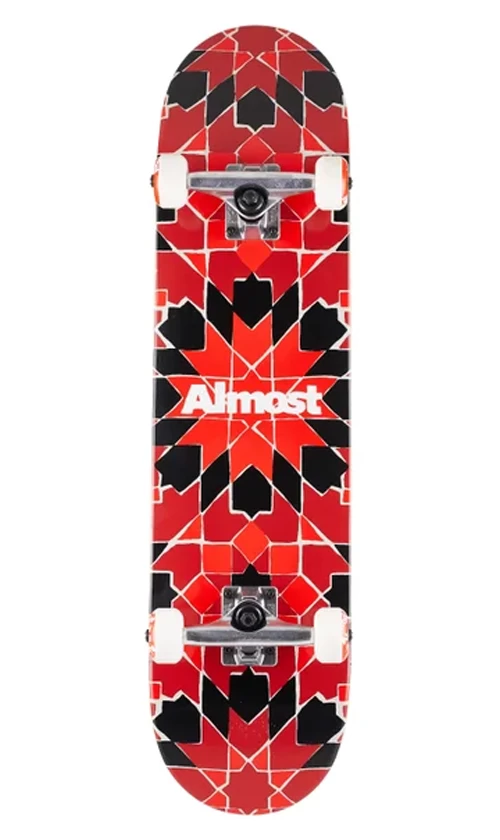 Almost Tile Pattern Red Skateboard 7.75in 1 Almost Tile Pattern Red Skateboard 7.75in