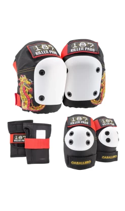 187 Six Pack Caballero Pads Black