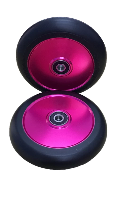 Huoli Sw13 Hollow Core Scooter Wheels 110mm Black/Pink 2 Huoli Sw13 Hollow Core Scooter Wheels 110mm Black/Pink - Image 2
