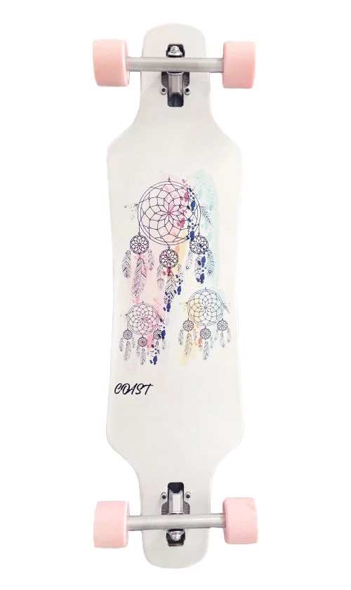 Coast Dreamcatcher Drop Through Longboard White 38in 1 Coast Dreamcatcher Drop Through Longboard White 38in
