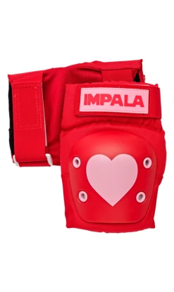 Impala Protective Pad Set Youth Red Hearts -Trendy Skate Shop FallingHeartsv3