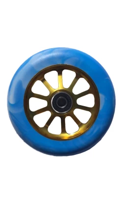 Huoli Sw70 Spoke Scooter Wheels 110mm Blue Marble/Yellow