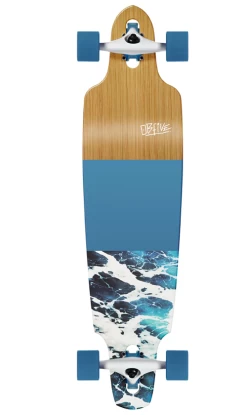 OBfive White Wash Drop Through Longboard 38in