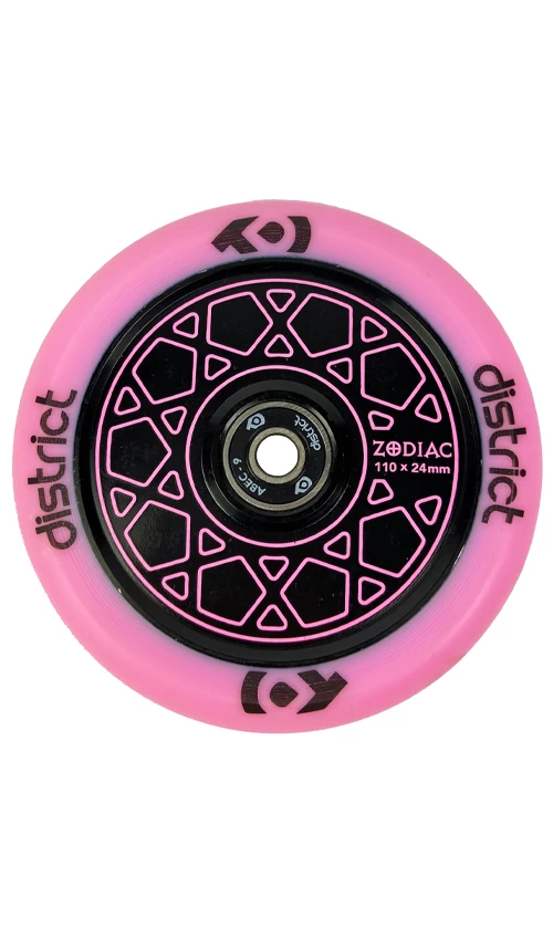 District Zodiac Scooter Wheels 110mm Pink/Black 1 District Zodiac Scooter Wheels 110mm Pink/Black