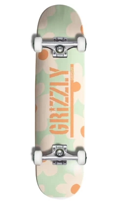Grizzly Power Flower Mint Skateboard 8.0in