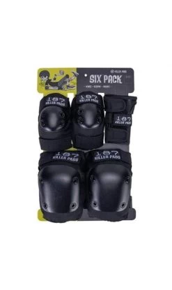 187 Six Pack Protective Pad Set Black