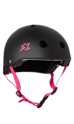 S1 Lifer Helmet Black Matte/Pink Straps